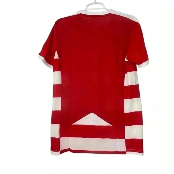 PUMA Men’s Small Red White Hoop Soccer Shirt – Striped Athletic Jersey NWT - Picture 5 of 9